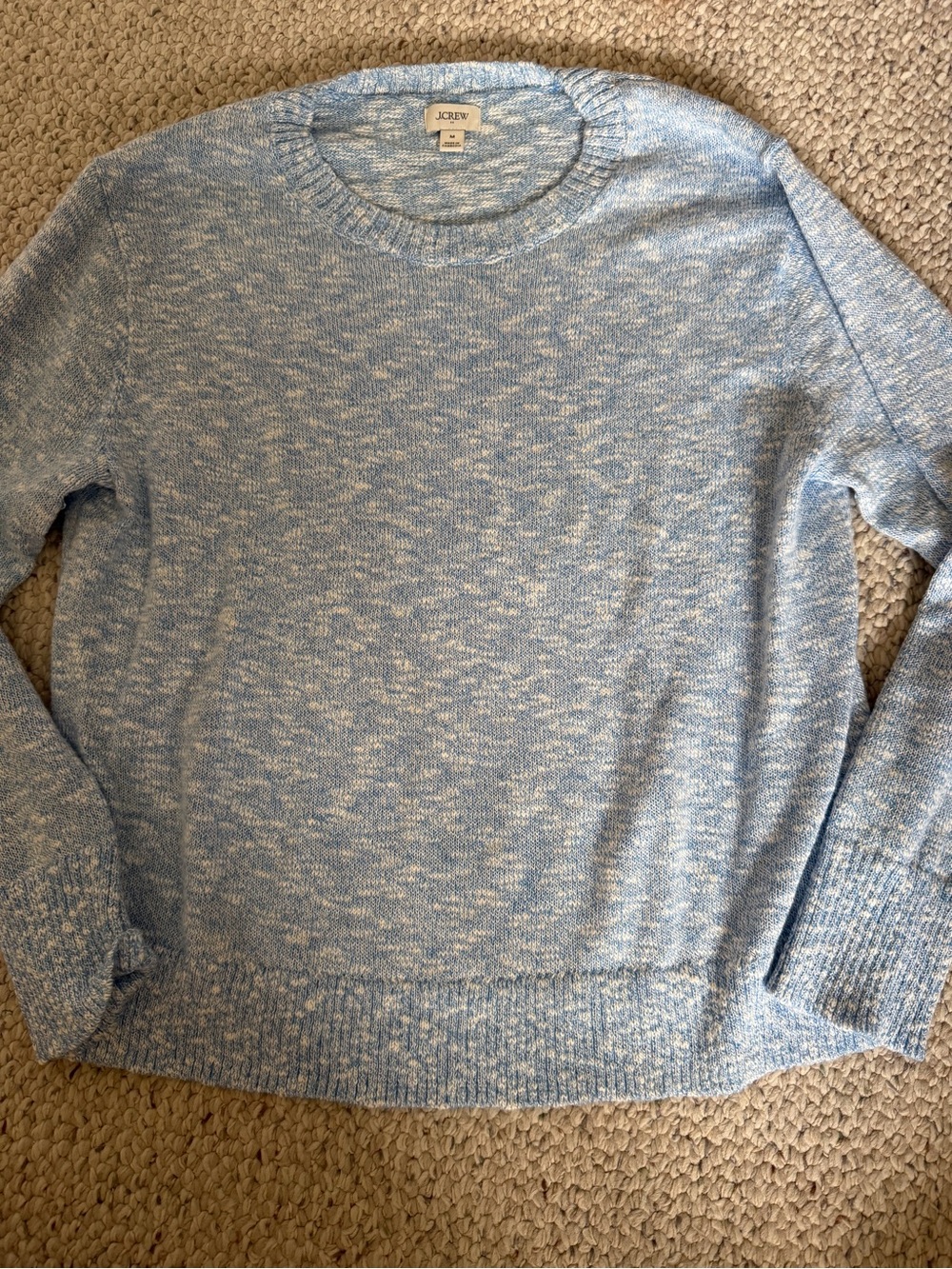 J. Crew Factory Marled Light Blue lightweight Crewneck Sweater
